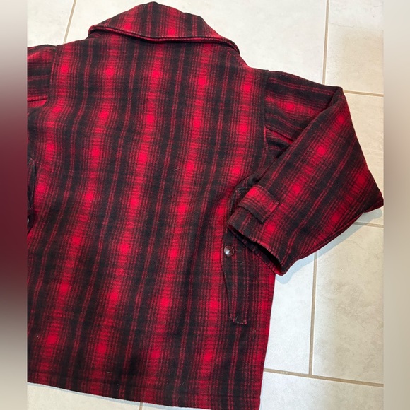 1960’s Woolrich Buffalo Plaid Hunters Coat Wool Vintage Field Coat Size 40 - Picture 6 of 14